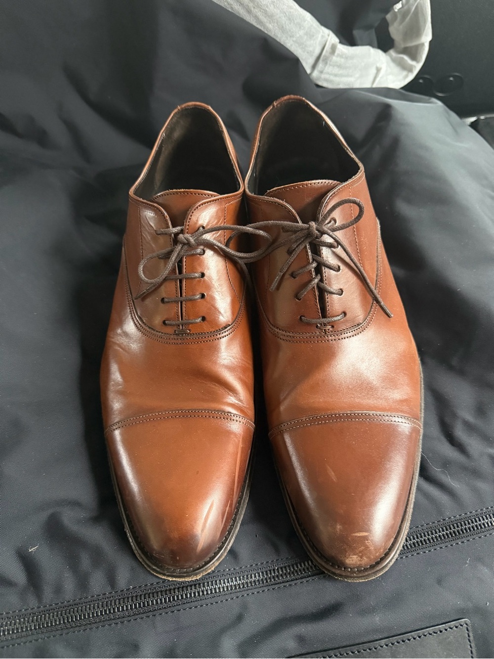 To Boot New York Adam Derrick Men’s Brown Leather Cap Toe Oxford Dress Shoes